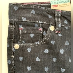 Levi's Girl's Jeans, Size 6X Reg, Polka Hearts, Adjustable Waist, NEW WITH TAGS!